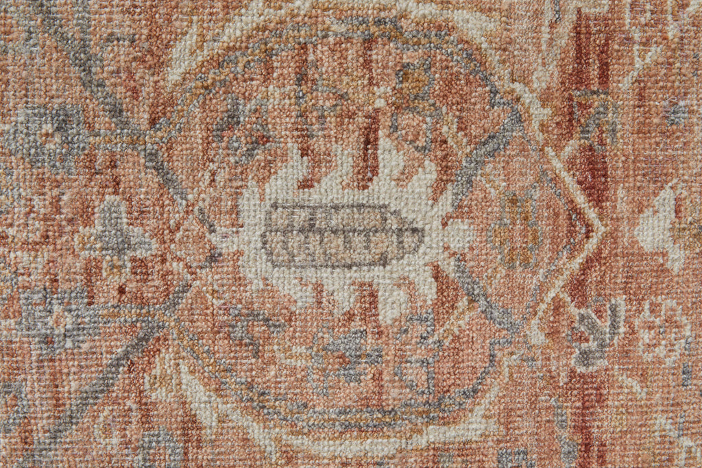 Ronin Transitional Oriental Orange Gray Ivory Area Rug (7'9" x 9'9")