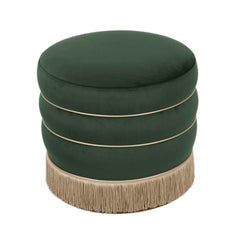 Lakka Performance Velvet Ottoman, Green