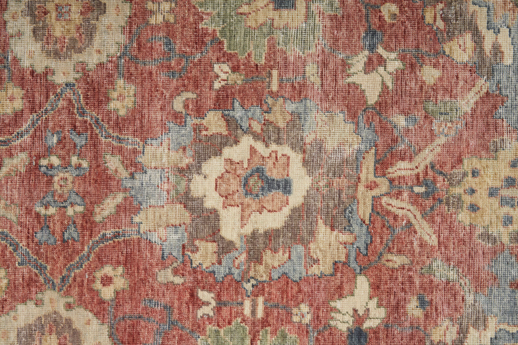 Marabel Traditional Oriental Red Blue Tan Area Rug (3'6" x 5'6")