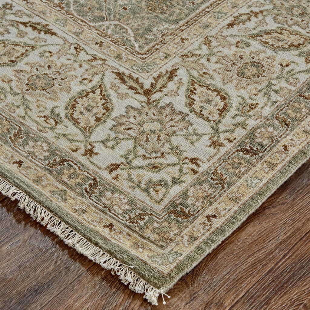 Zander Transitional Oriental Ivory Gray Brown Area Rug (11'6" x 15')