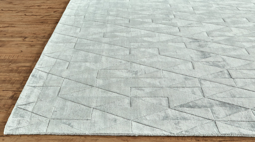 Gramercy Modern Geometric Gray Ivory Silver Area Rug (7'9" x 9'9")