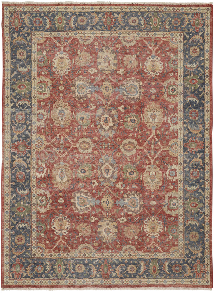 Marabel Traditional Oriental Red Blue Tan Area Rug (11'6" x 15')