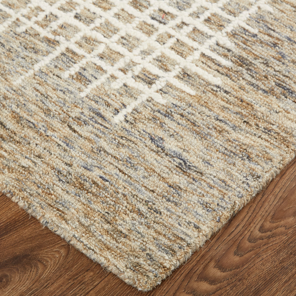 Maddox Transitional Abstract Tan Ivory Area Rug (3'6" x 5'6")