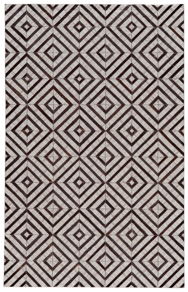 Fannin Transitional Geometric Gray Brown Ivory Area Rug (2' x 3')