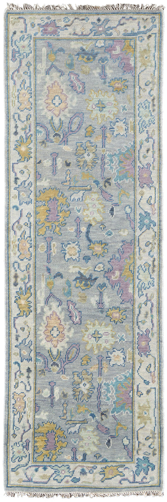 Karina Traditional Persian Gray Purple Gold Area Rug (2'6" x 8')