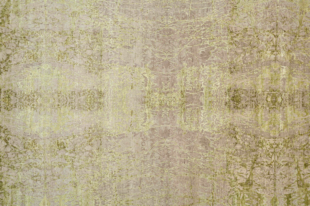 Adira Transitional Distressed Tan Green Gold Area Rug (9'6" x 13'6")