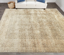 Ouray Traditional Damask Taupe Gray Tan Area Rug (2' x 3')