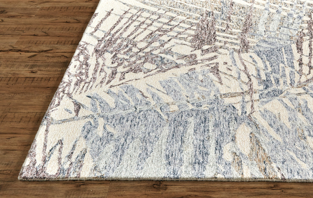 Rhett Transitional Abstract Blue Ivory Taupe Area Rug (8' x 10')