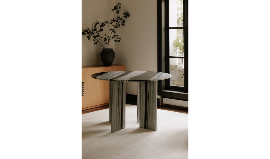 Celia Round Dining Table - Panda Marble