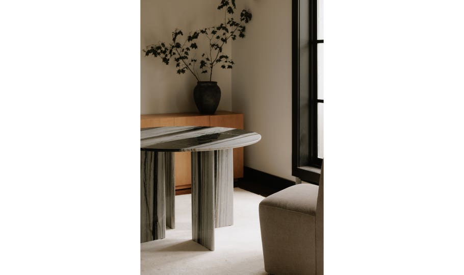 Celia Round Dining Table - Panda Marble