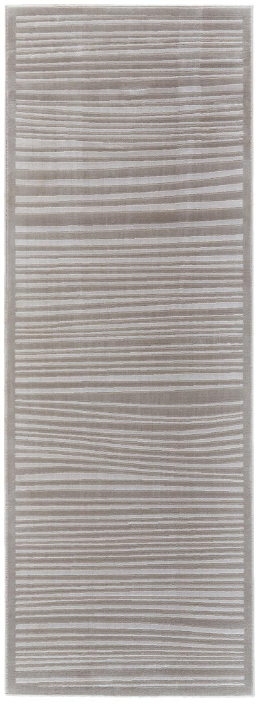 Melina Modern Solid Taupe Silver Tan Area Rug (2'10" x 7'10")