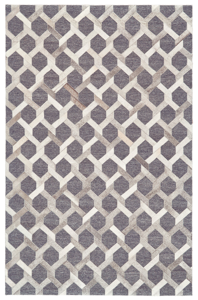 Fannin Transitional Geometric Gray Taupe Ivory Area Rug (5' x 8' / Pattern 1)