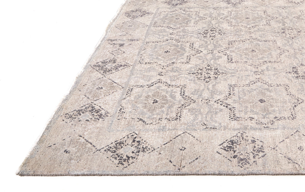 Eros Modern Distressed Ivory Taupe Area Rug (7'9" x 9'9")