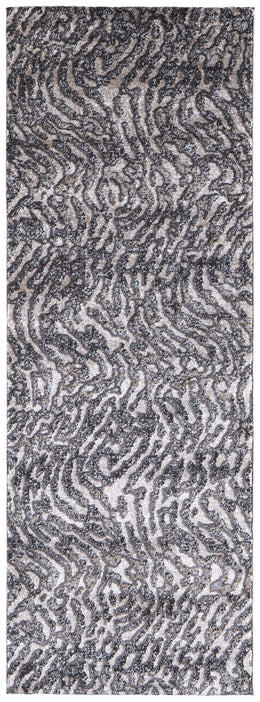 Vancouver Modern Abstract Gray Taupe Ivory Area Rug (10' x 14')