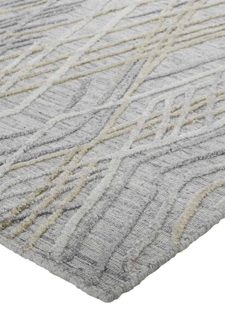 Elias Modern Abstract Gray Ivory Area Rug (8' x 10' / Pattern 1)