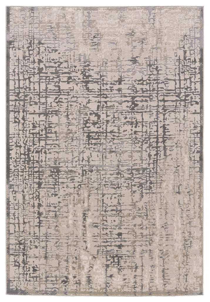 Prasad Modern Abstract Gray Ivory Area Rug (10' x 13'2")