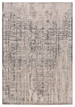 Prasad Modern Abstract Gray Ivory Area Rug (8' x 11')