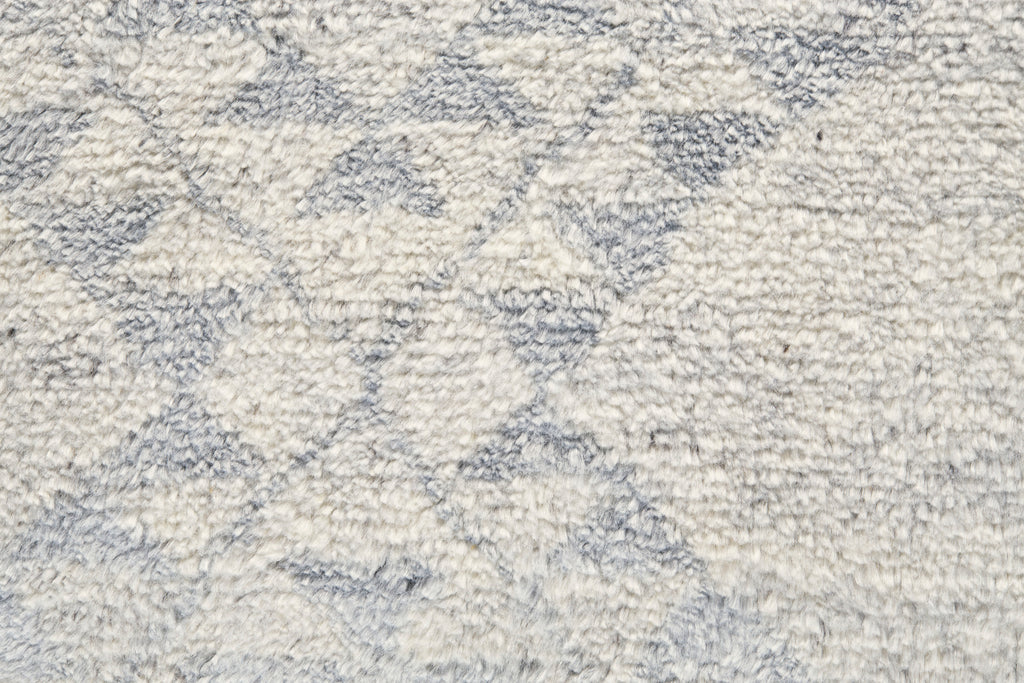 Abytha Transitional Diamond Gray Blue Ivory Area Rug (7'9" x 9'9")