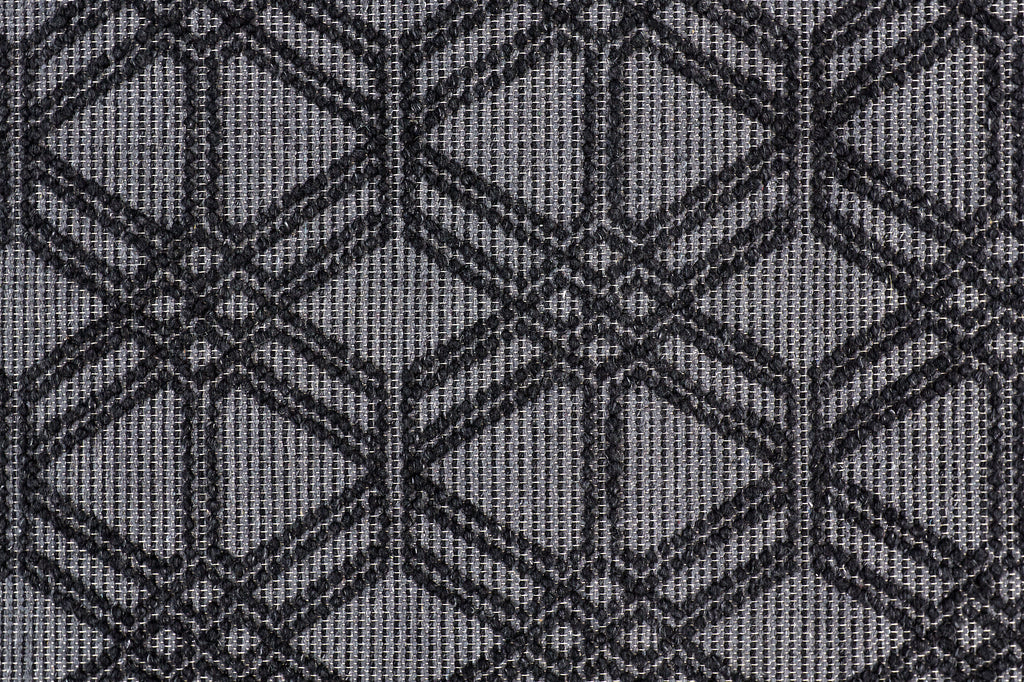 Phoenix Transitional Diamond Black Gray Area Rug (3'6" x 5'6")