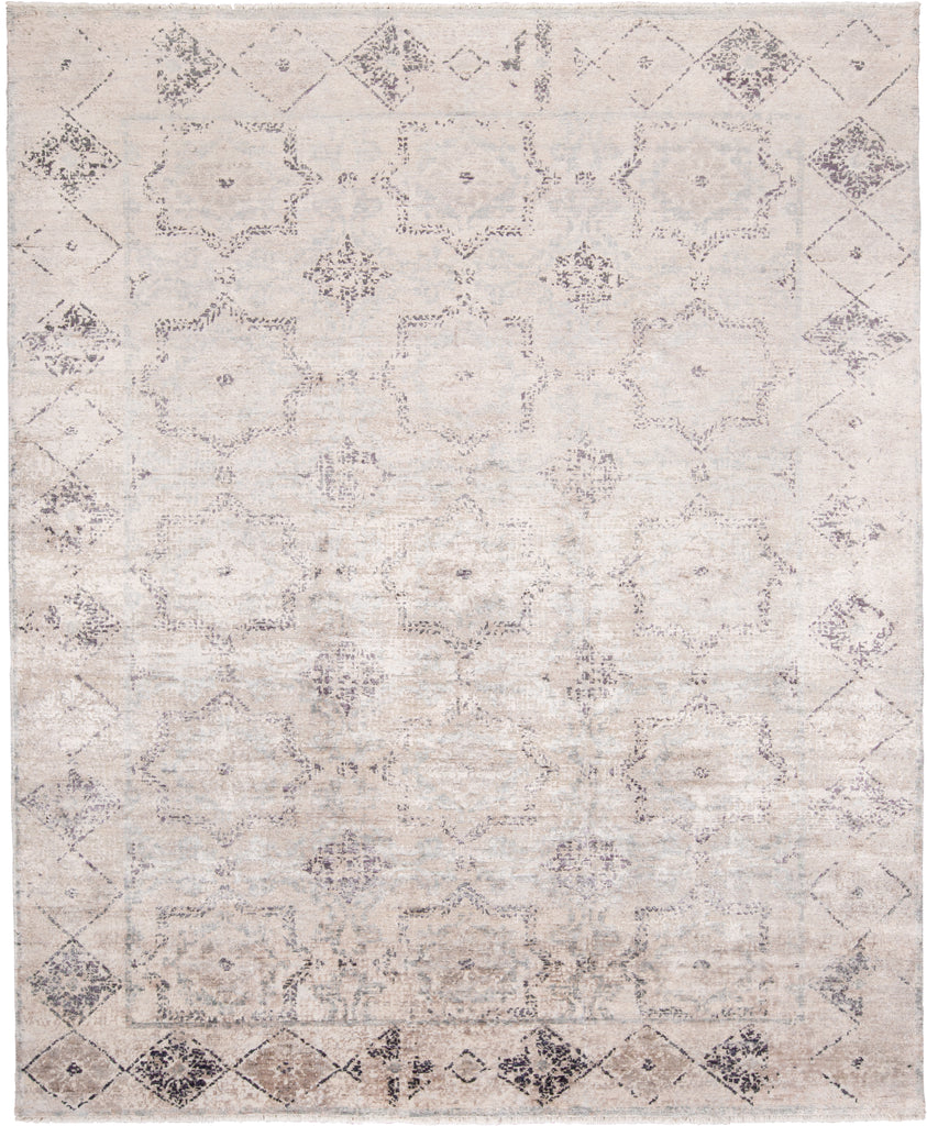 Eros Modern Distressed Ivory Taupe Area Rug (5'6" x 8'6")