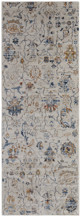 Kaia Transitional Floral Botanical Ivory Orange Blue Area Rug (7'10" x 9'6")