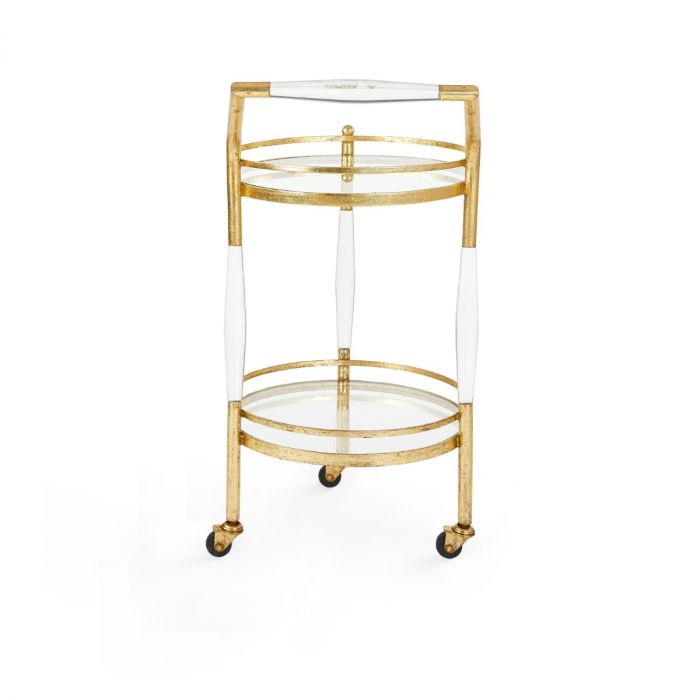 Jane Bar Cart, Gold Leaf