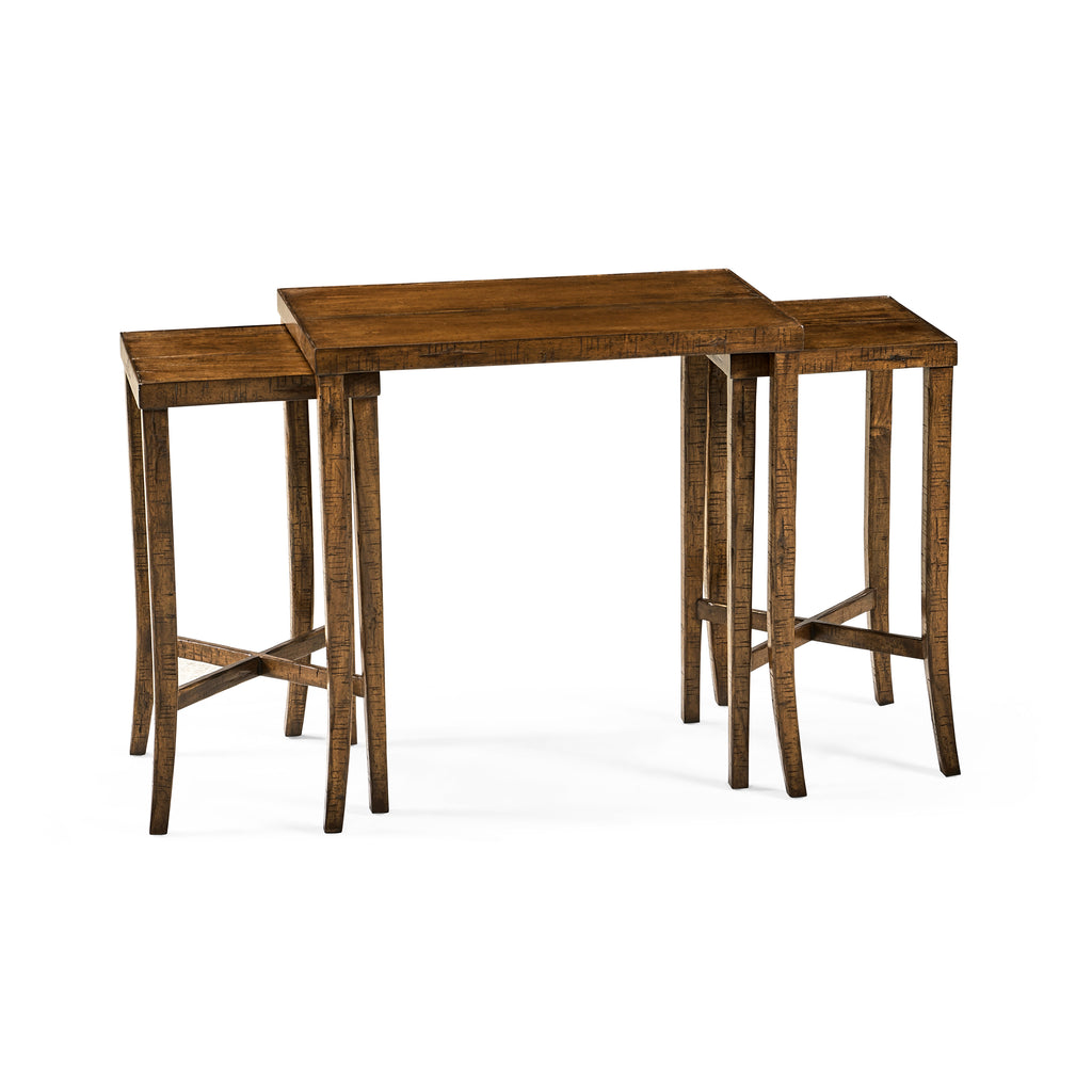 Casual Accents Country Walnut Nested Cocktail Table