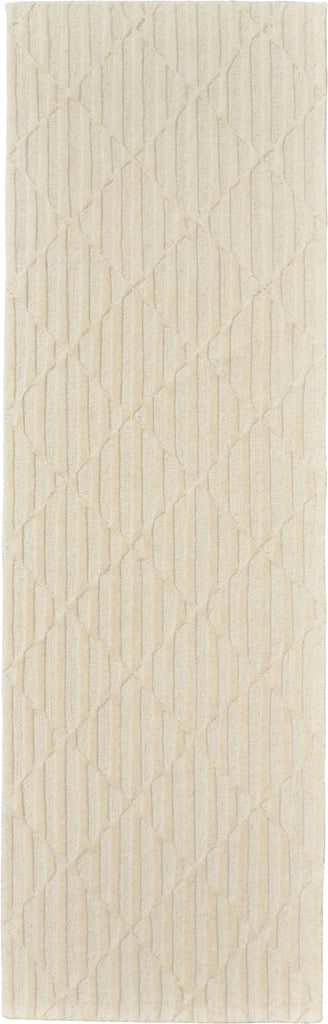 Basse Transitional Solid Ivory Area Rug (2'6" x 8')