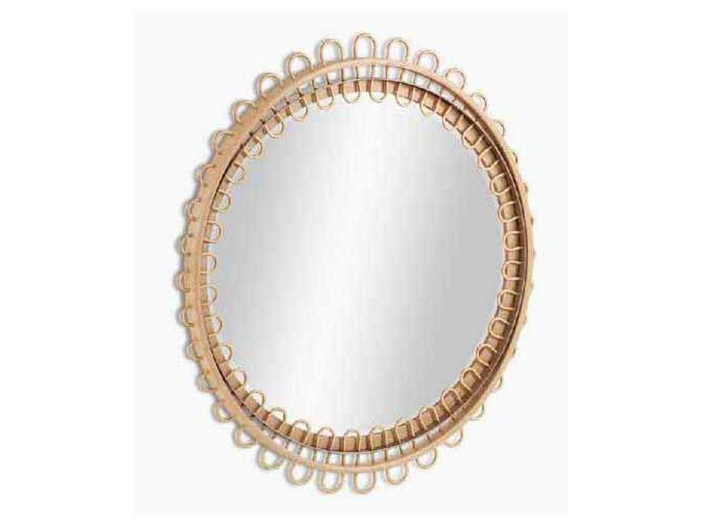 Water Vorticity Oval Rattan Mirror