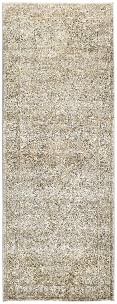 Aura Modern Oriental Ivory Gold Area Rug (2'10" x 7'10")