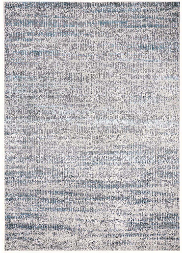 Azure Modern Abstract Blue Gray Ivory Area Rug (5' x 8')