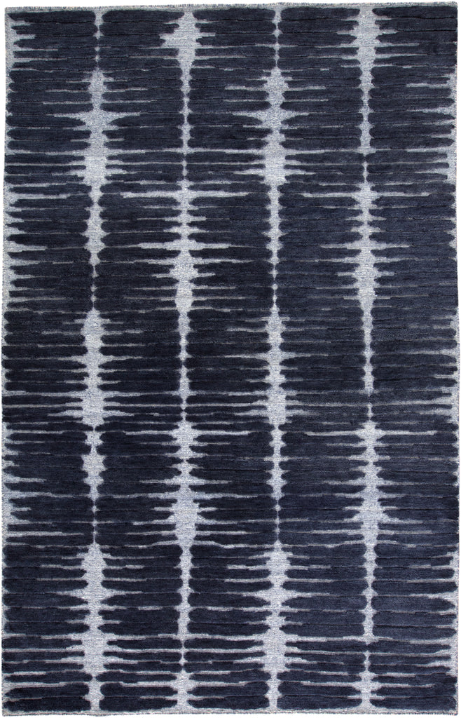 Norah Modern Abstract Blue Ivory Area Rug (2' x 3')