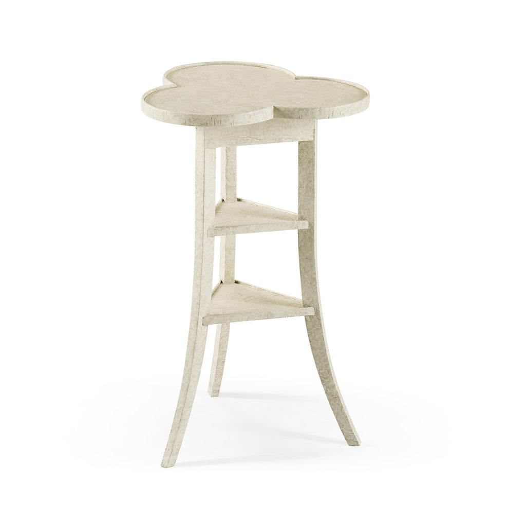 Casual Accents Whitewash Trefoil Side Table