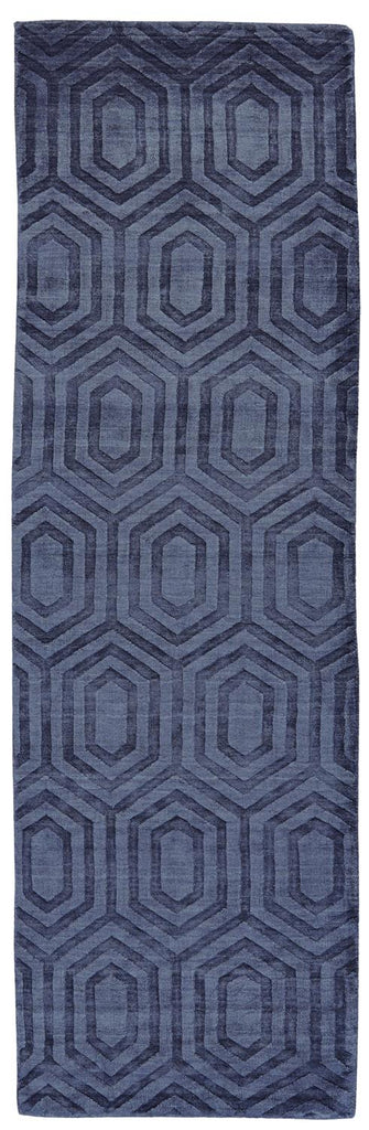 Gramercy Modern Geometric Blue Area Rug (2'6" x 8')