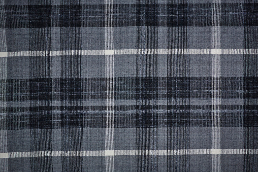 Crosby Transitional Plaid Black Gray White Area Rug (5' x 8')