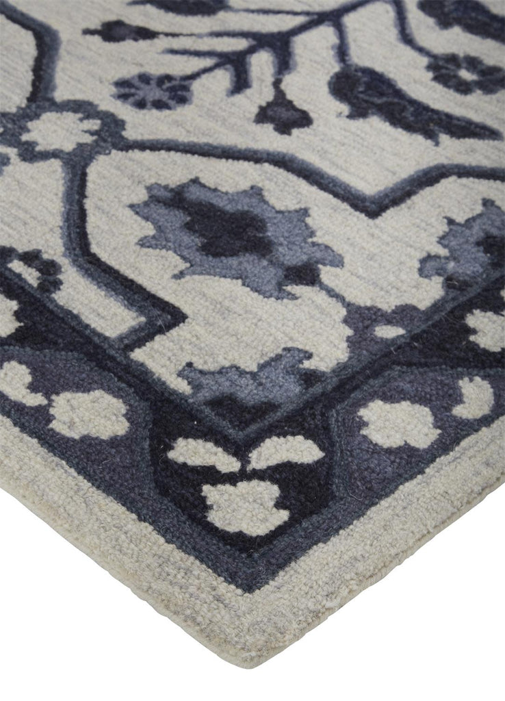 Fallon Traditional Oriental Gray Blue Ivory Area Rug (9' x 12')