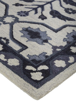 Fallon Traditional Oriental Gray Blue Ivory Area Rug (10' x 14')