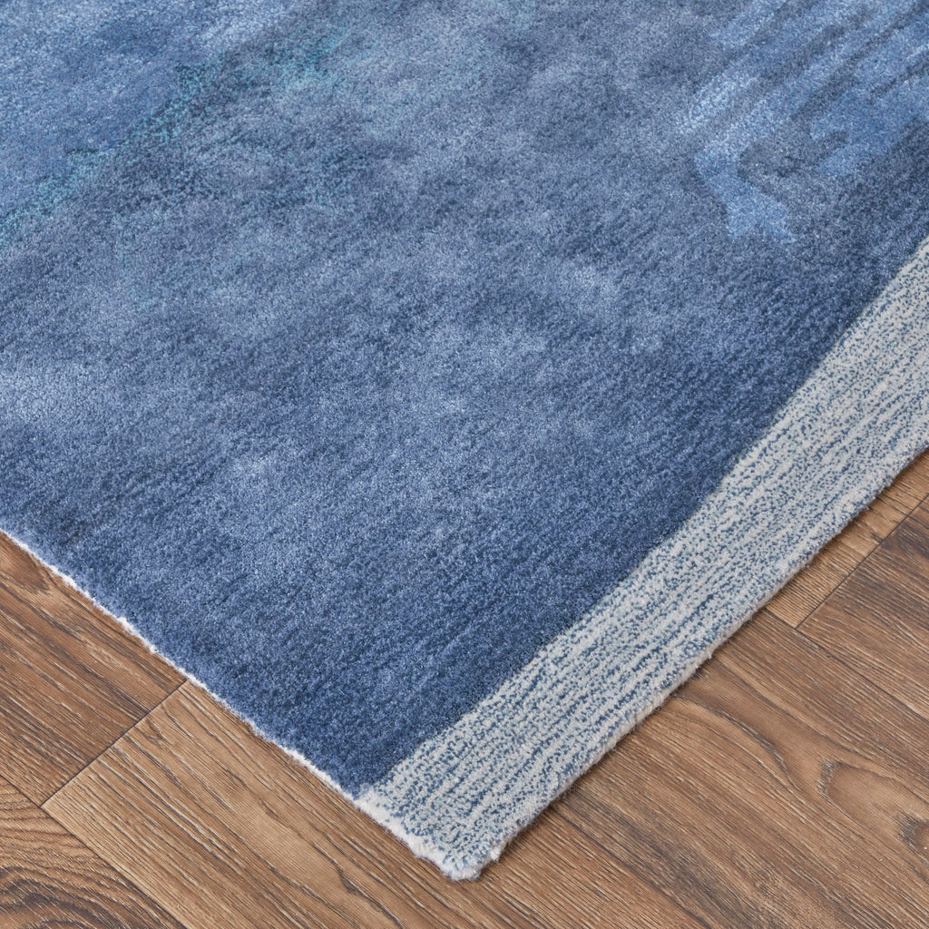 Anya Transitional Abstract Blue Ivory Area Rug (5' x 8' / Pattern 2)