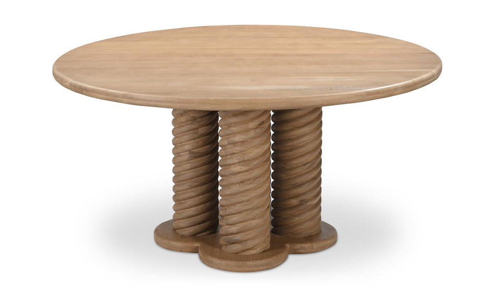 Treccia Round Dining Table Oak