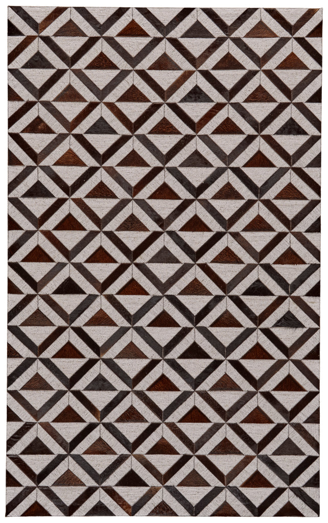 Fannin Transitional Geometric Brown Gray Taupe Area Rug (5' x 8')