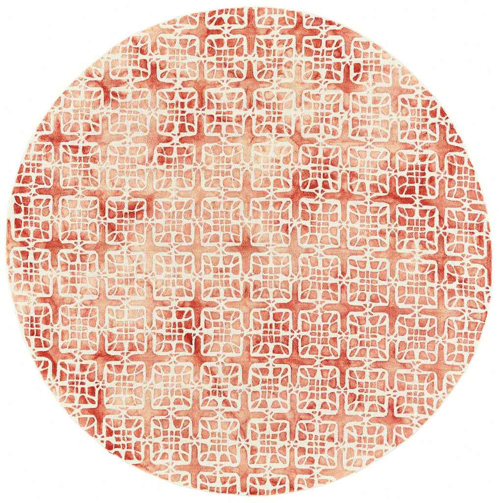 Lorrain Modern Geometric Pink Ivory Area Rug (10' x 10')