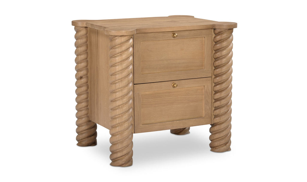 Treccia 2 Drawer Nightstand Oak