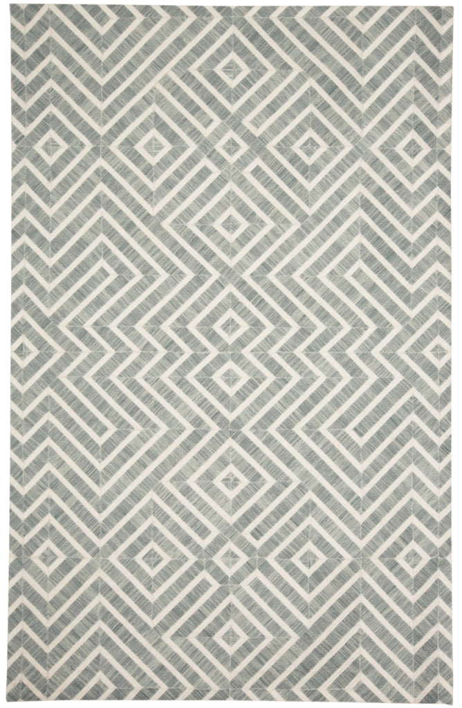 Bermuda II Transitional Geometric Gray Ivory Area Rug (5' x 8')