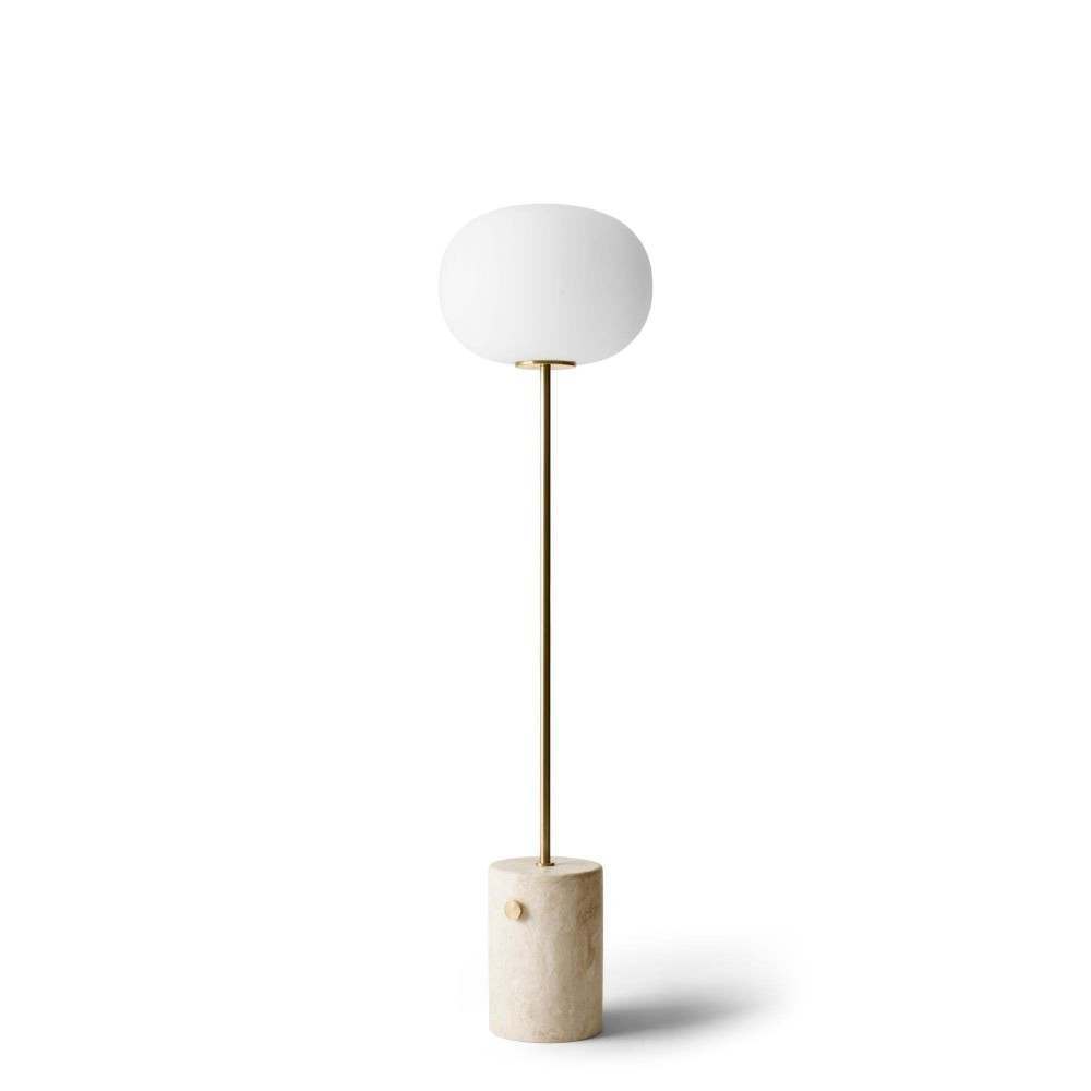 JWDA Floor Lamp, Travertine, Brushed Brass