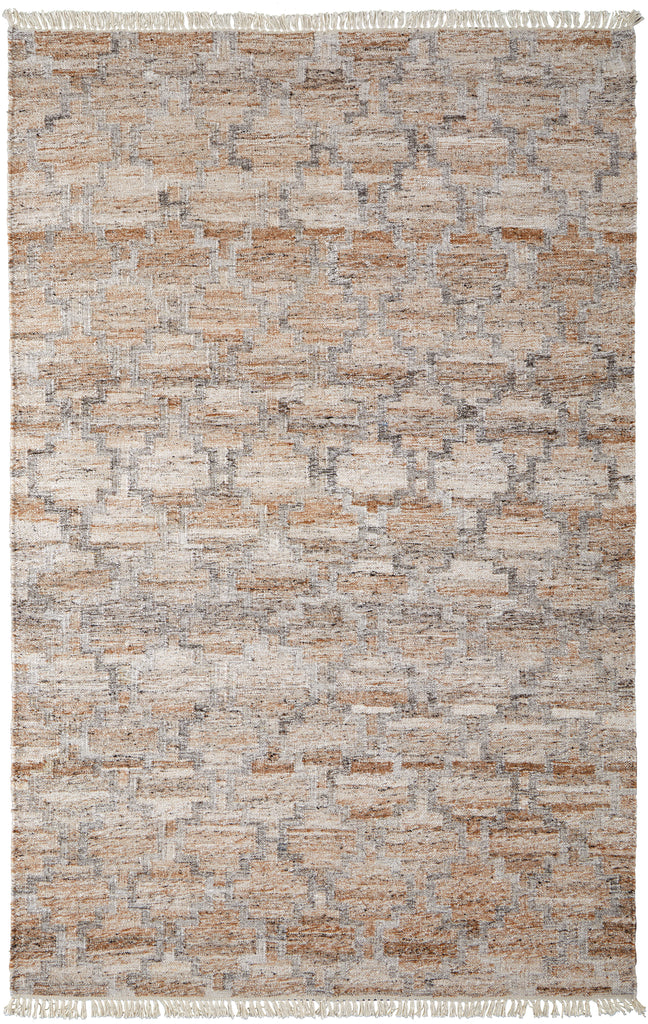 Beckett Transitional Trellis Lattice Tan Gray Ivory Area Rug (3'6" x 5'6")