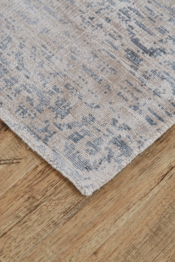 Nadia Transitional Distressed Blue Gray Taupe Area Rug (2' x 3')