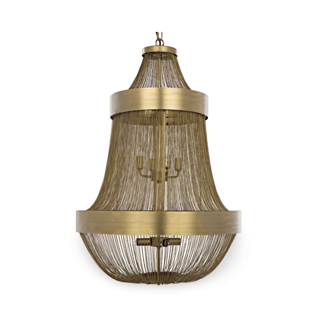 Pavilion Chandelier, Antique Brass