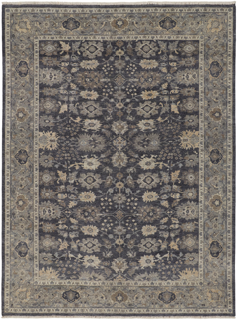 Marabel Traditional Oriental Gray Taupe Ivory Area Rug (3'6" x 5'6")