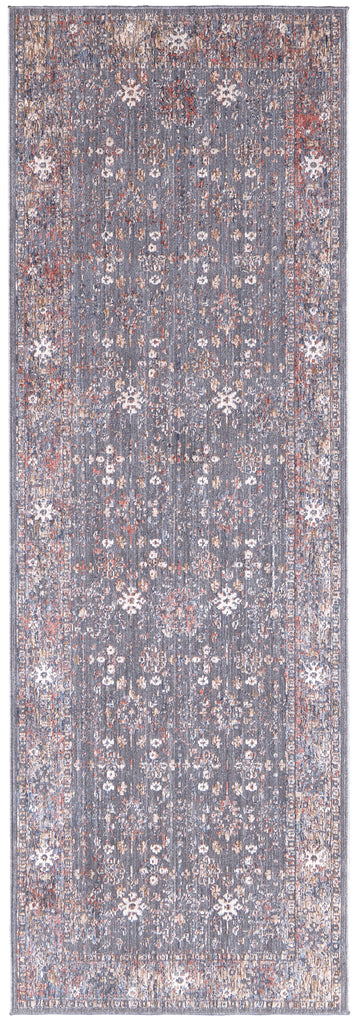 Thackery Transitional Oriental Gray Pink Red Area Rug (2'7" x 7'10")