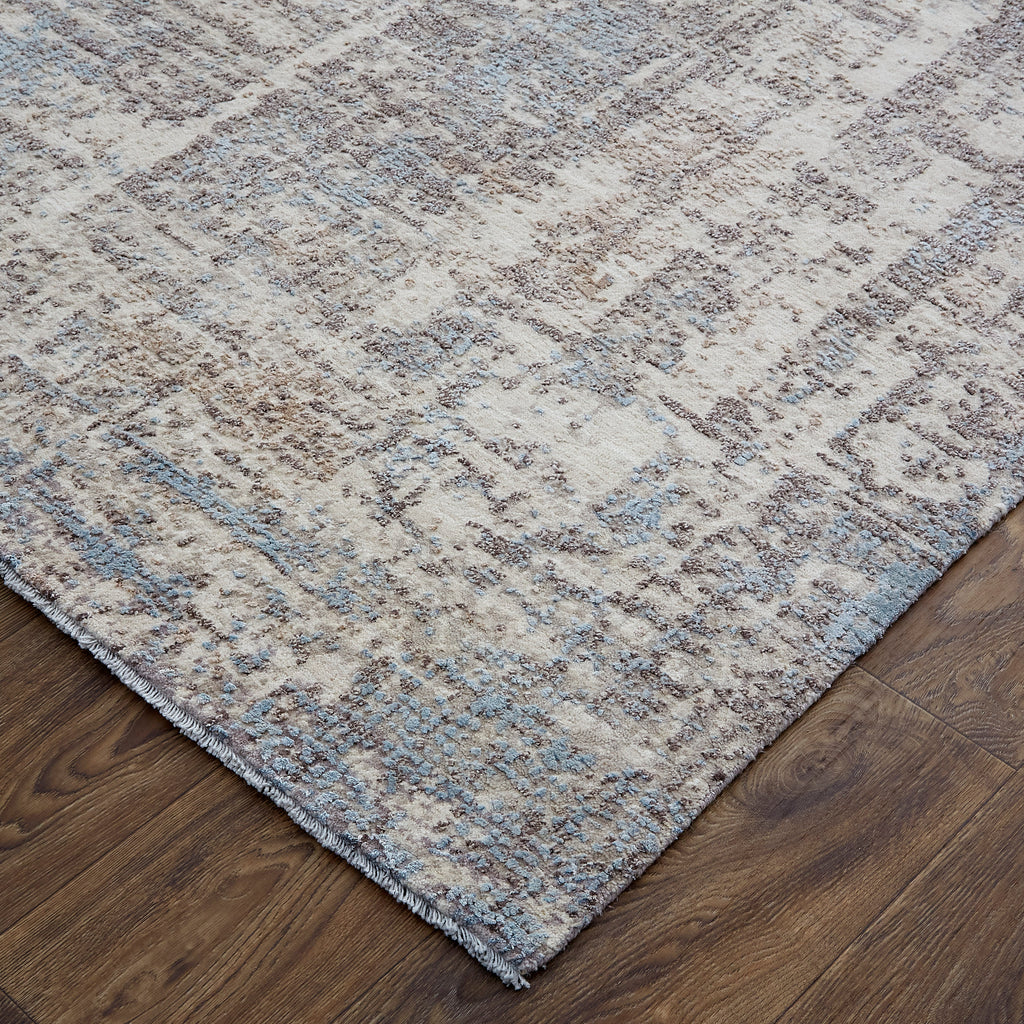 Merril Modern Abstract Taupe Brown Ivory Area Rug (7'9" x 9'9")